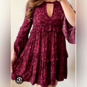 American Eagle Sheer Purple Floral Blouse